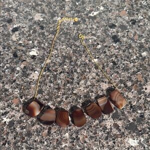 Elegant Brown Stone Necklace